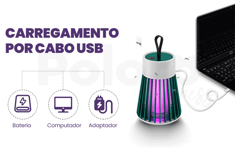 Luminária Mata-mosquito ProtectLamp® - CABO USB DE BRINDE!