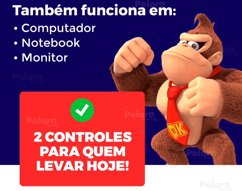 Videogame Retrô Pollo® 4000 Jogos + 2 controles de brinde (Resolução 4K Ultra HD)