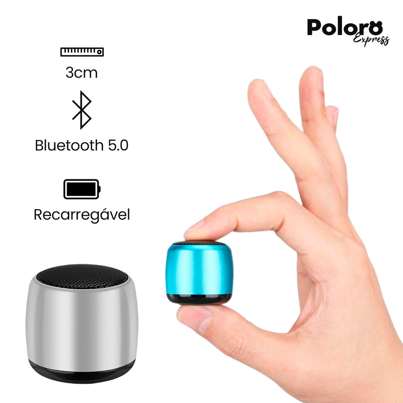 Mini Caixa de Som Bluetooth MiniTune® 3cm - Cordinha de Brinde