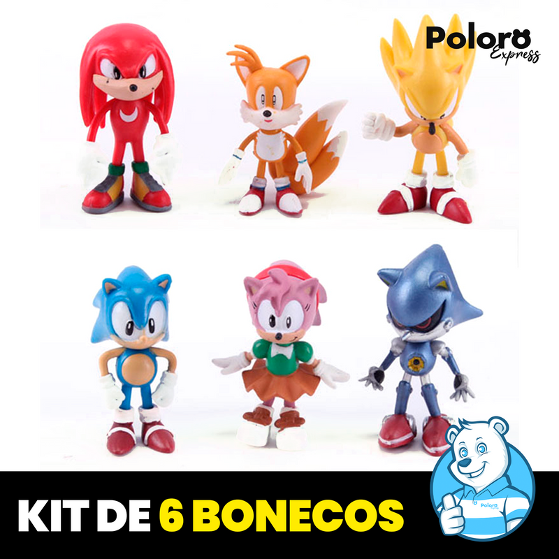 Kit de 6 Action Figures do Sonic