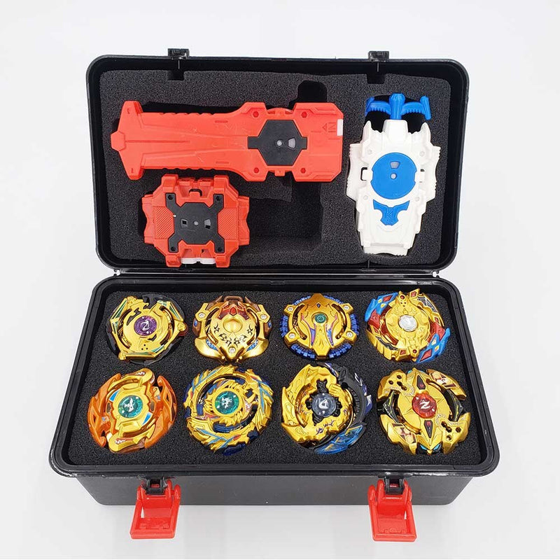 KIT COM 8 BEYBLADES + LANÇADORES