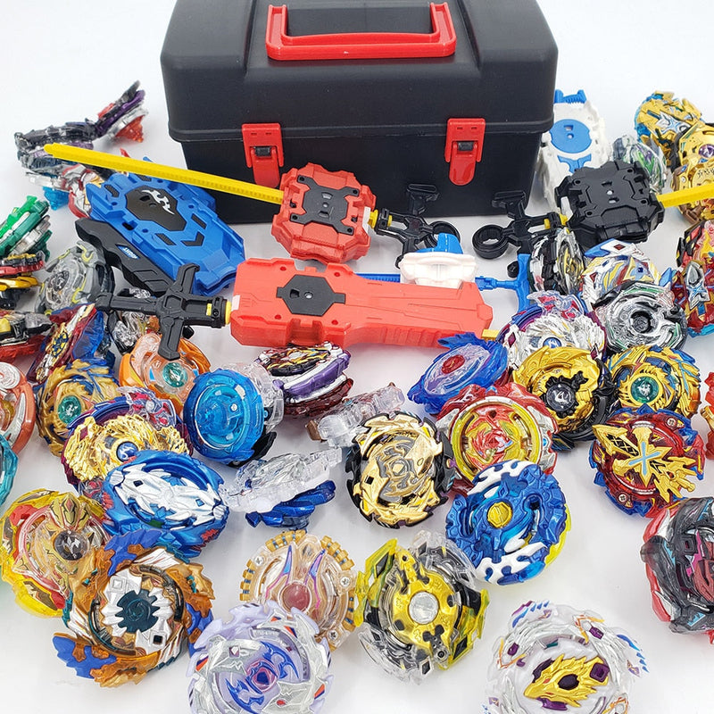 KIT COM 8 BEYBLADES + LANÇADORES