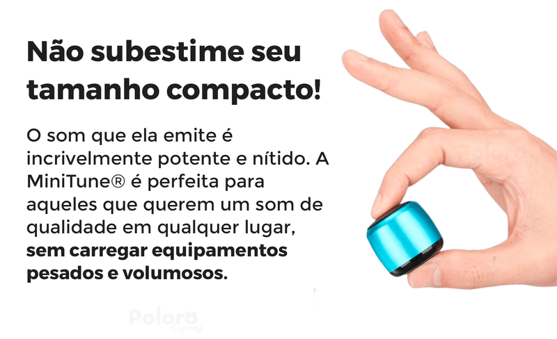 Mini Caixa de Som Bluetooth MiniTune® 3cm - Cordinha de Brinde