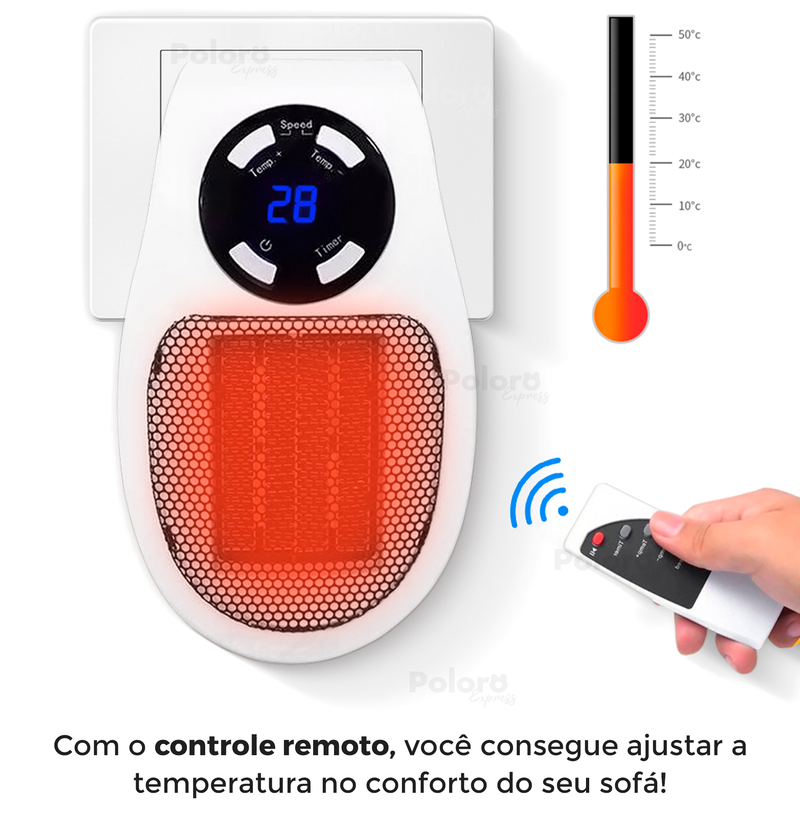 Mini aquecedor PolloHeater® - Controle Remoto de Brinde