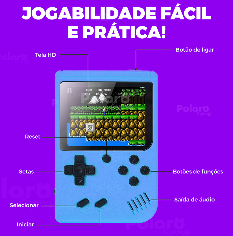 MiniGame Retrô Pollo® HD - 400 Jogos Nostálgicos