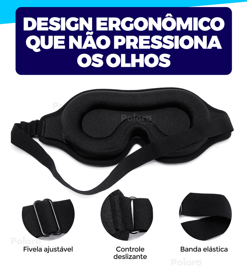 Máscara de dormir Nuvem® Máximo Conforto - Design ergonômico e Tecido respirável