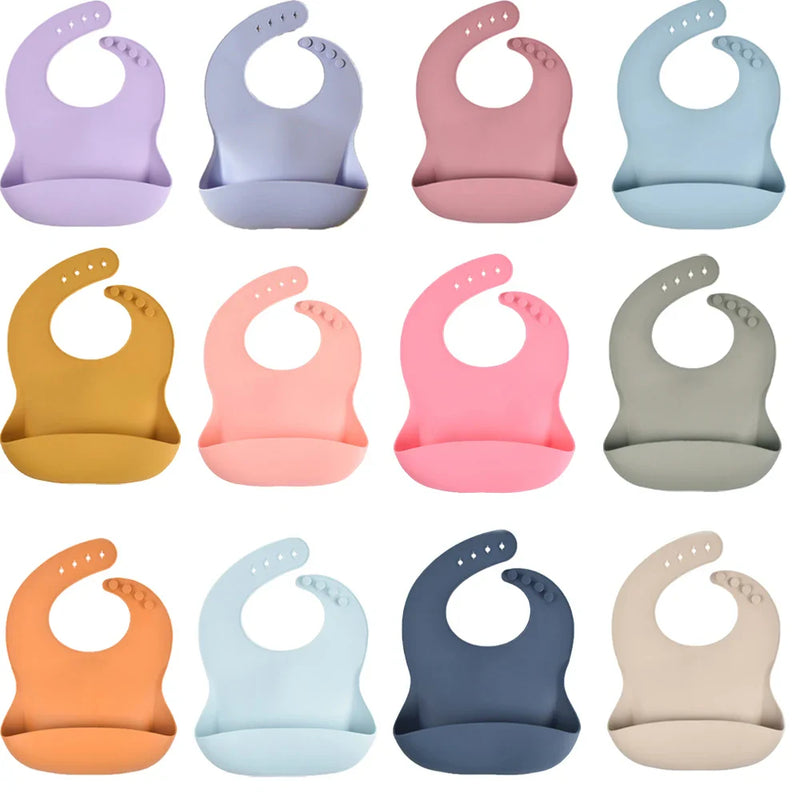 Babador de Silicone com Bolso Coletor Anti Sujeira