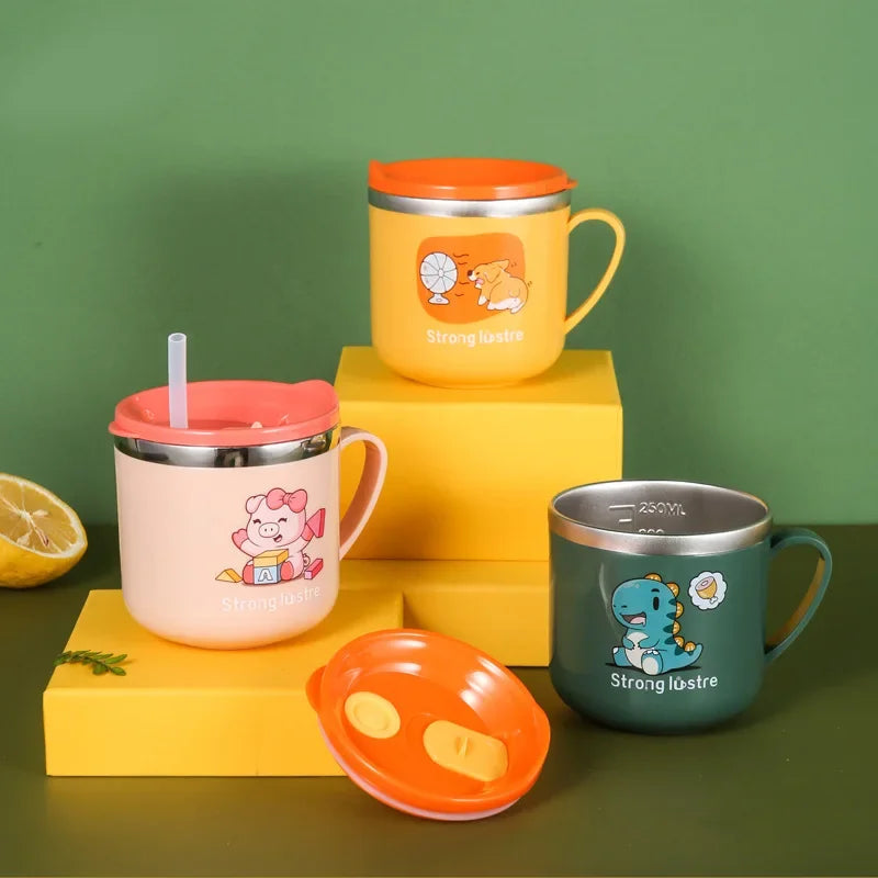 Caneca Infantil 250ml com Aço Inoxidável - LEVE 3 E ECONOMIZE