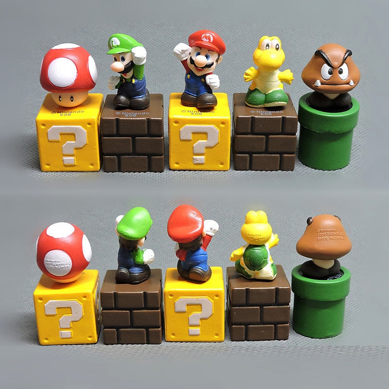 Kit de 5 Peças Decorativas do Super Mario - Action figures